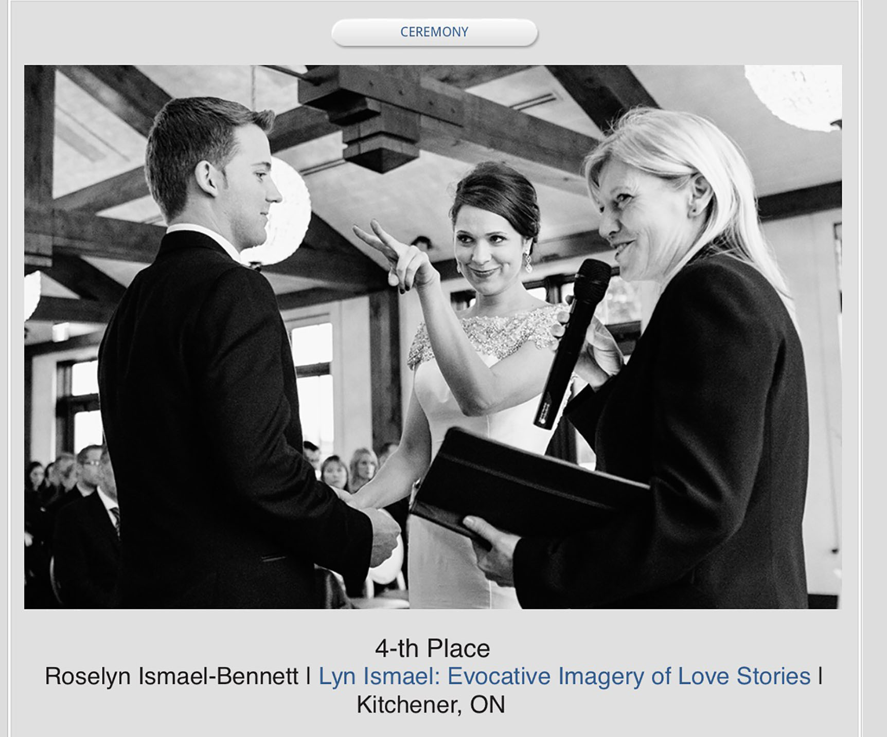 Award-winning image during a wedding ceremony at Whistle Bear Golf Club as photographed by Lyn Ismael