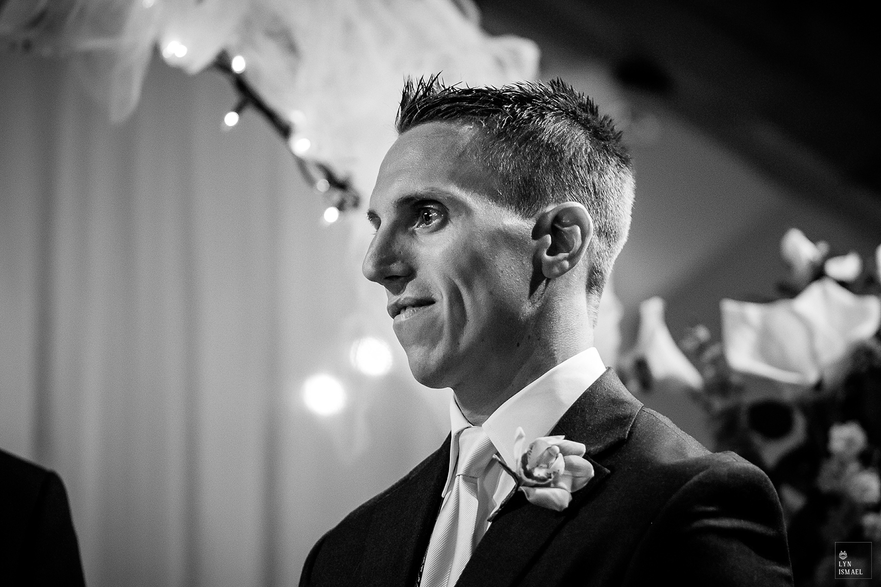 Handsome groom at a wedding ceremony in Dundurn Castle