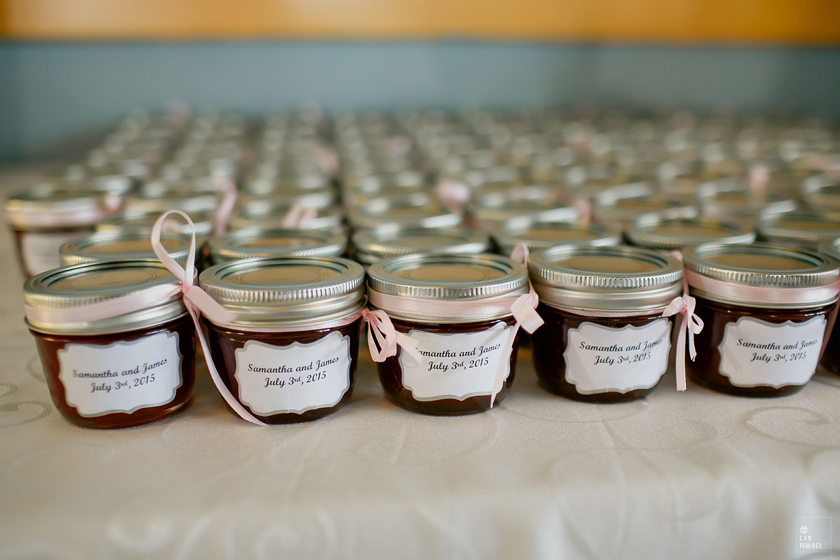 Homemade syrup as wedding favours at a wedding at The Lakeview by Carmen's