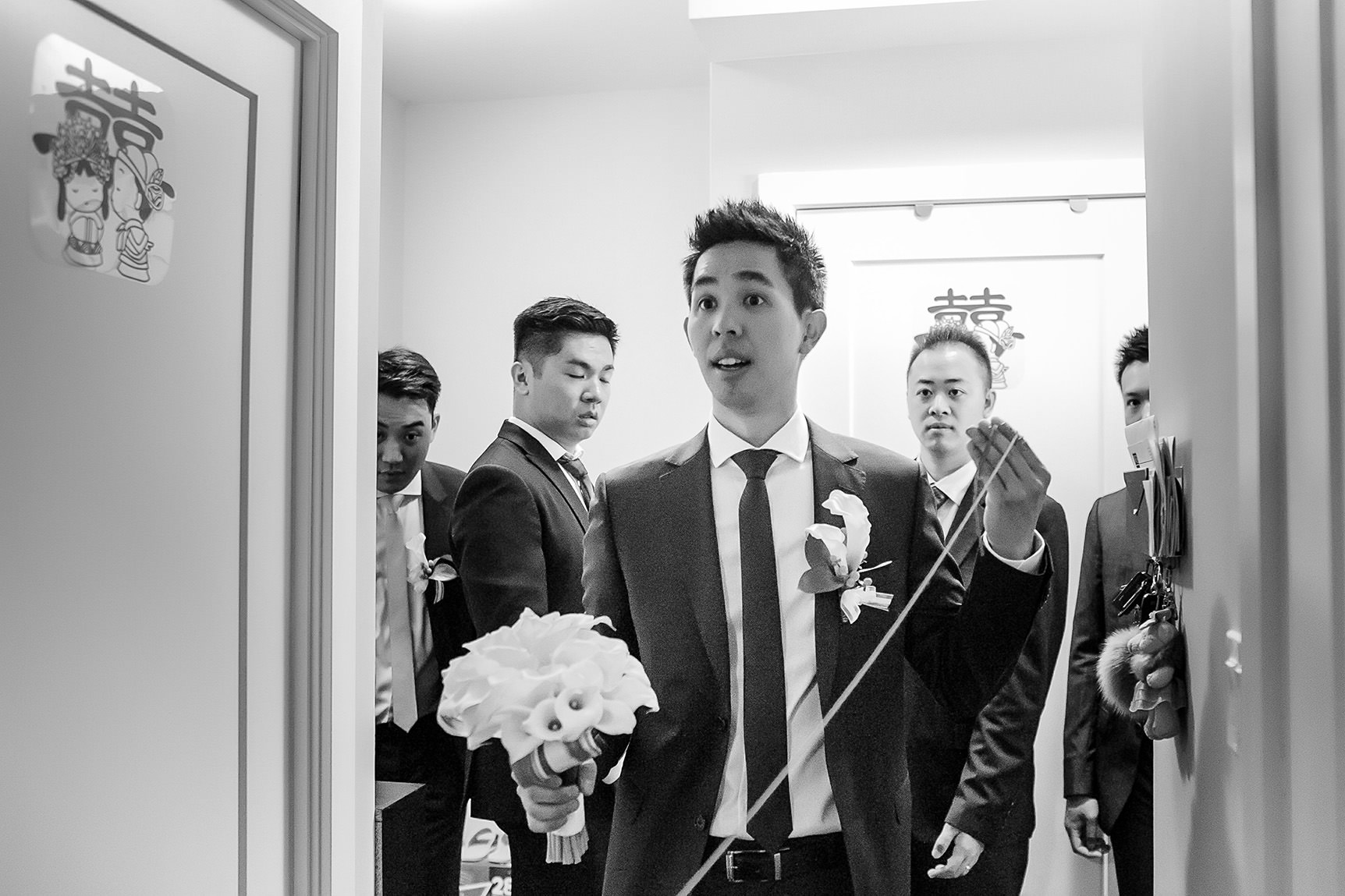 Groom chooses the right string