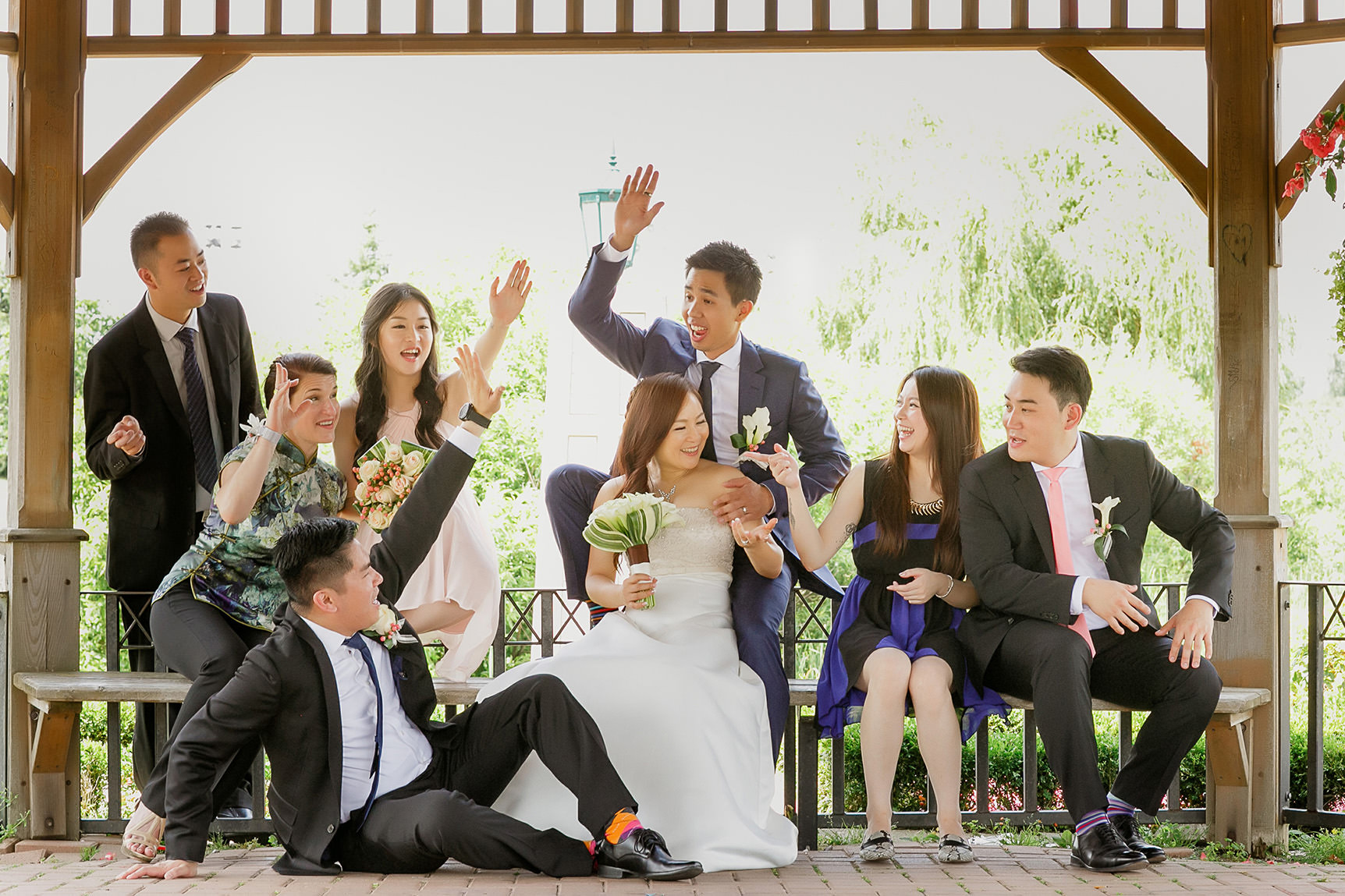 A candid portrait of the wedding party