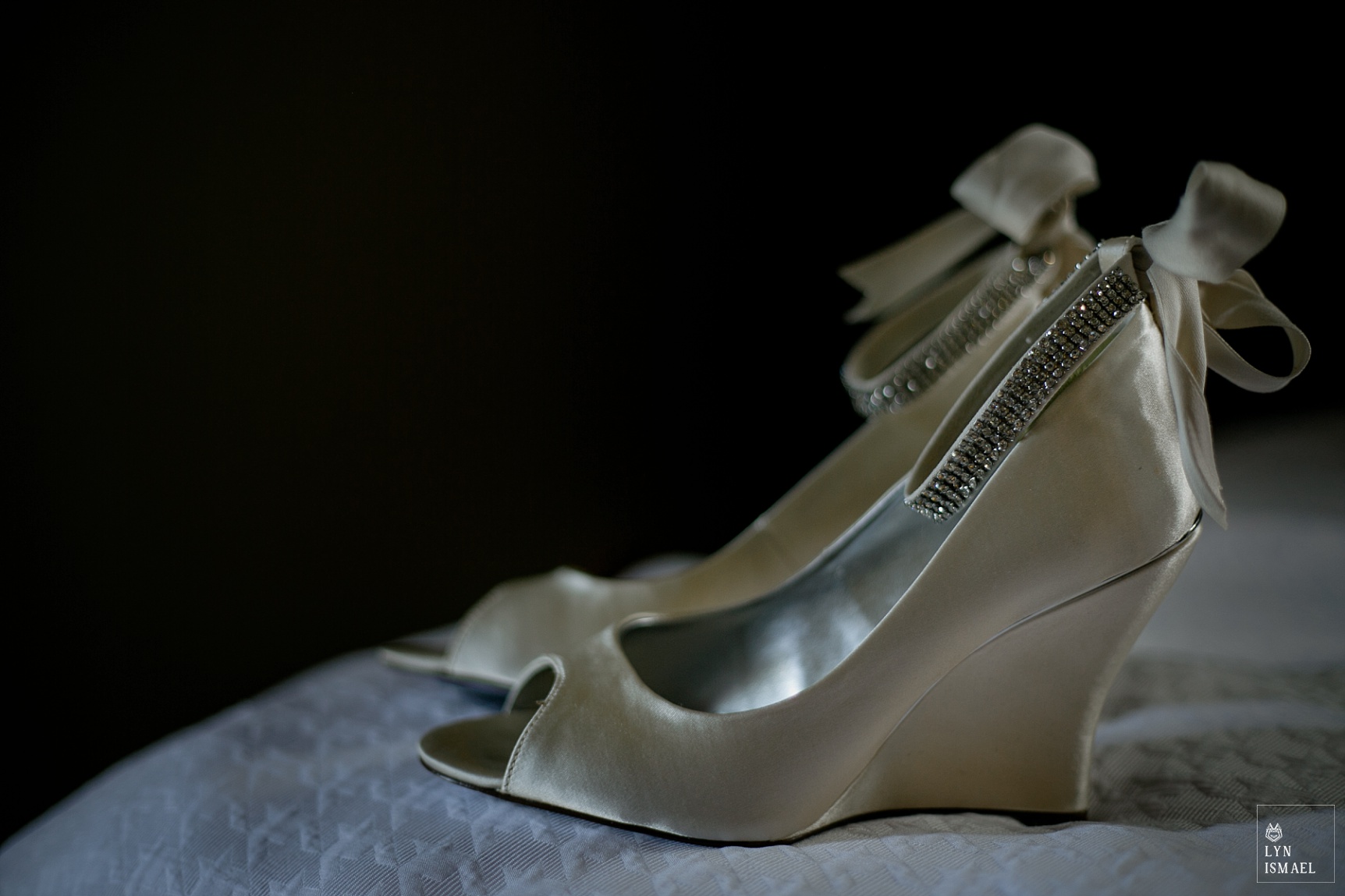 Wedge heels wedding shoes