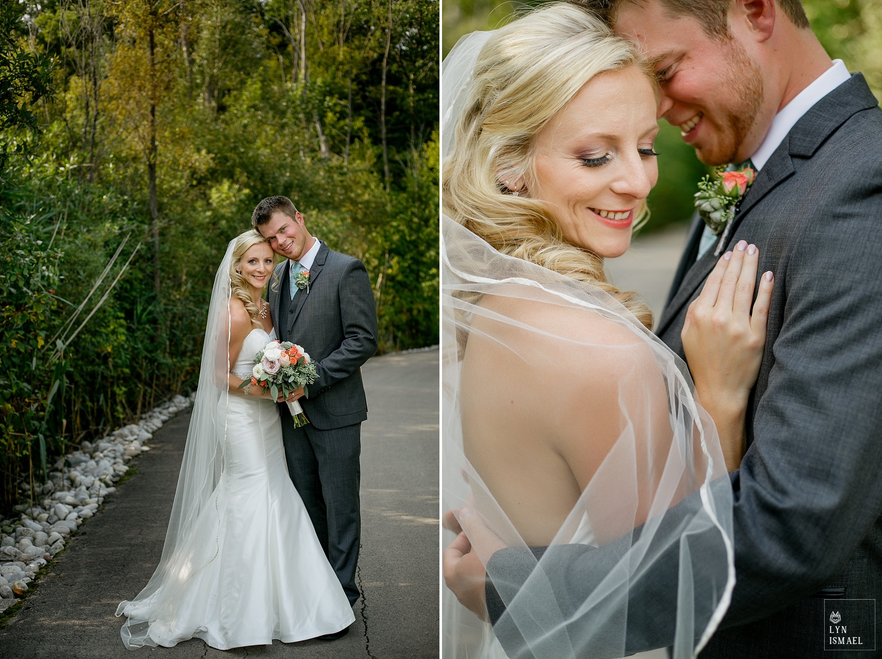 Bride and groom portraits at Whistle Bear Golf Club