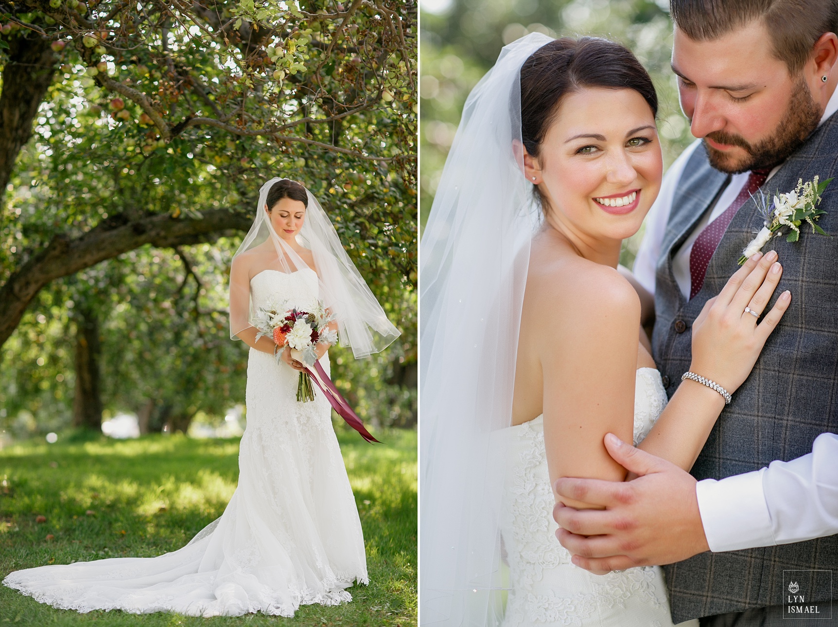 Wedding photos at Steckle Heritage Farms' apple orchard