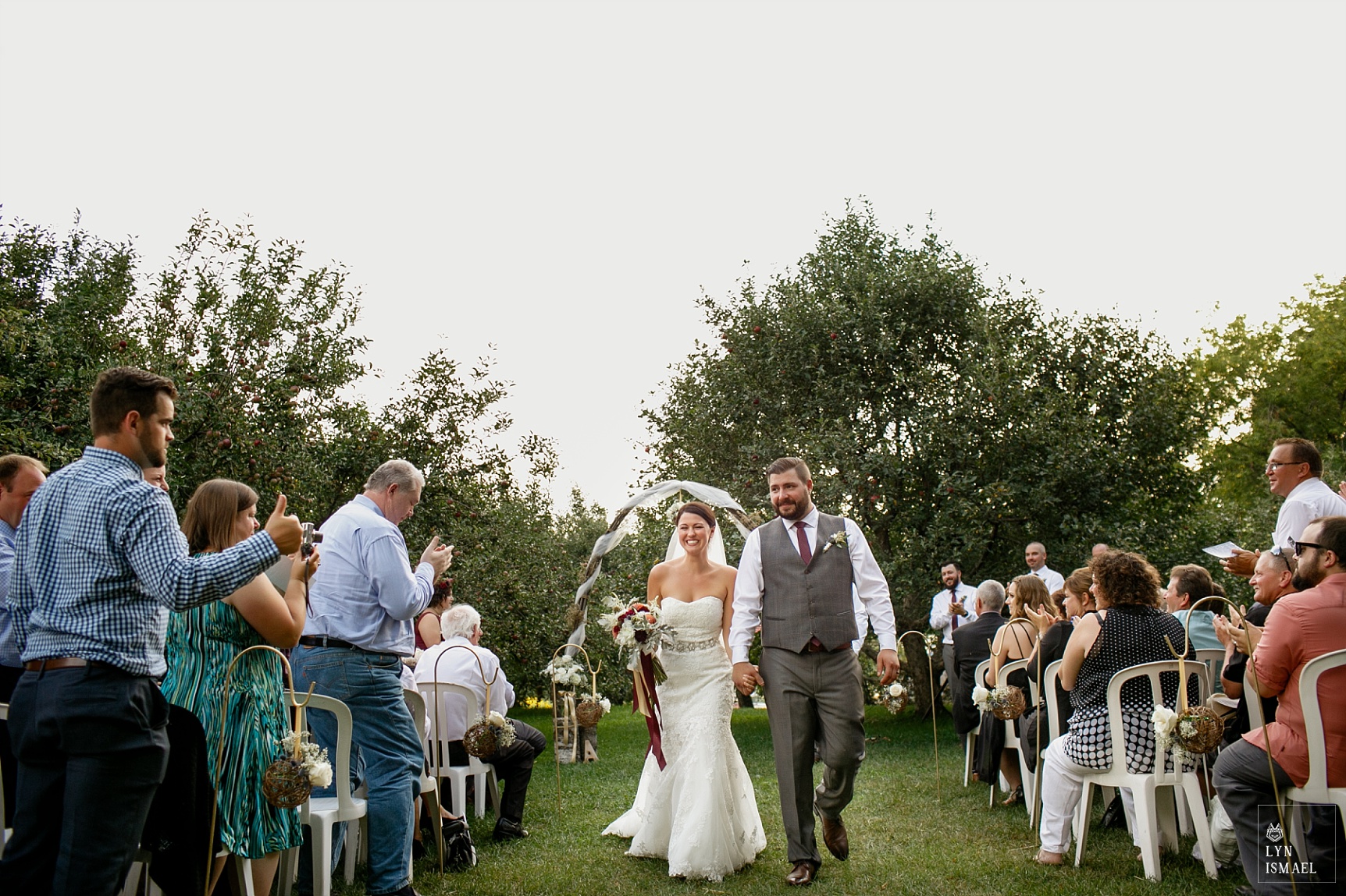 Bride and groom as newlyweds at Steckle Heritage Farms