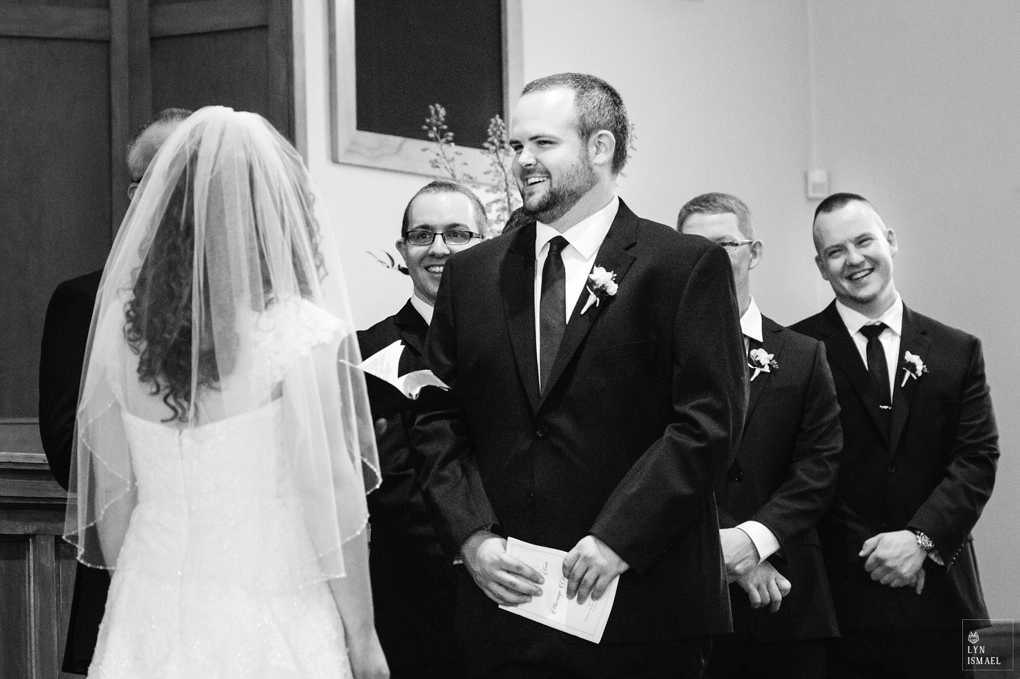 Wedding ceremony at the Kitchener Mennonite Brethren Church