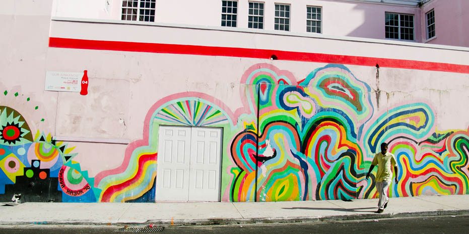 colourful graffiti in Nassau, Bahamas by a travel photographer from Canada