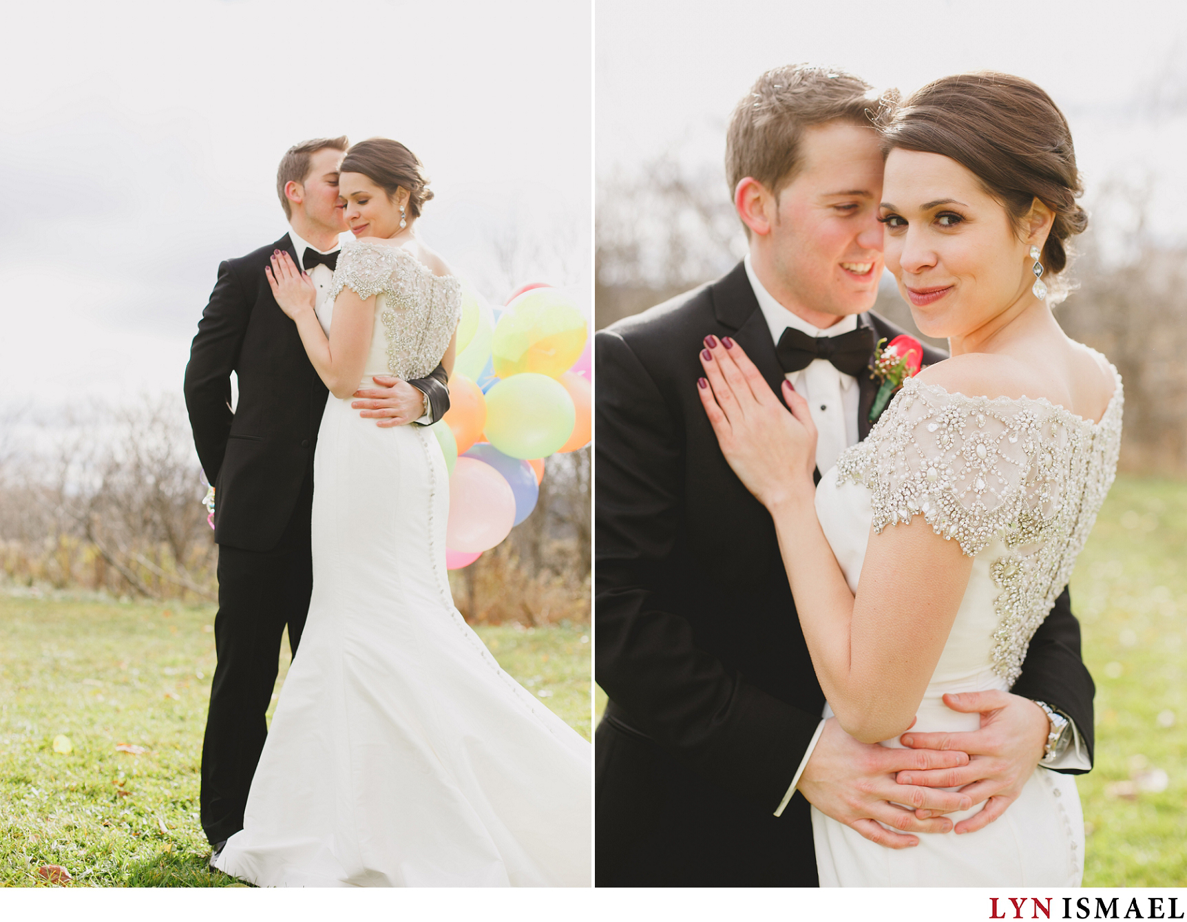 Romantic portraits of the bride and groom in Kitchener, Ontario.
