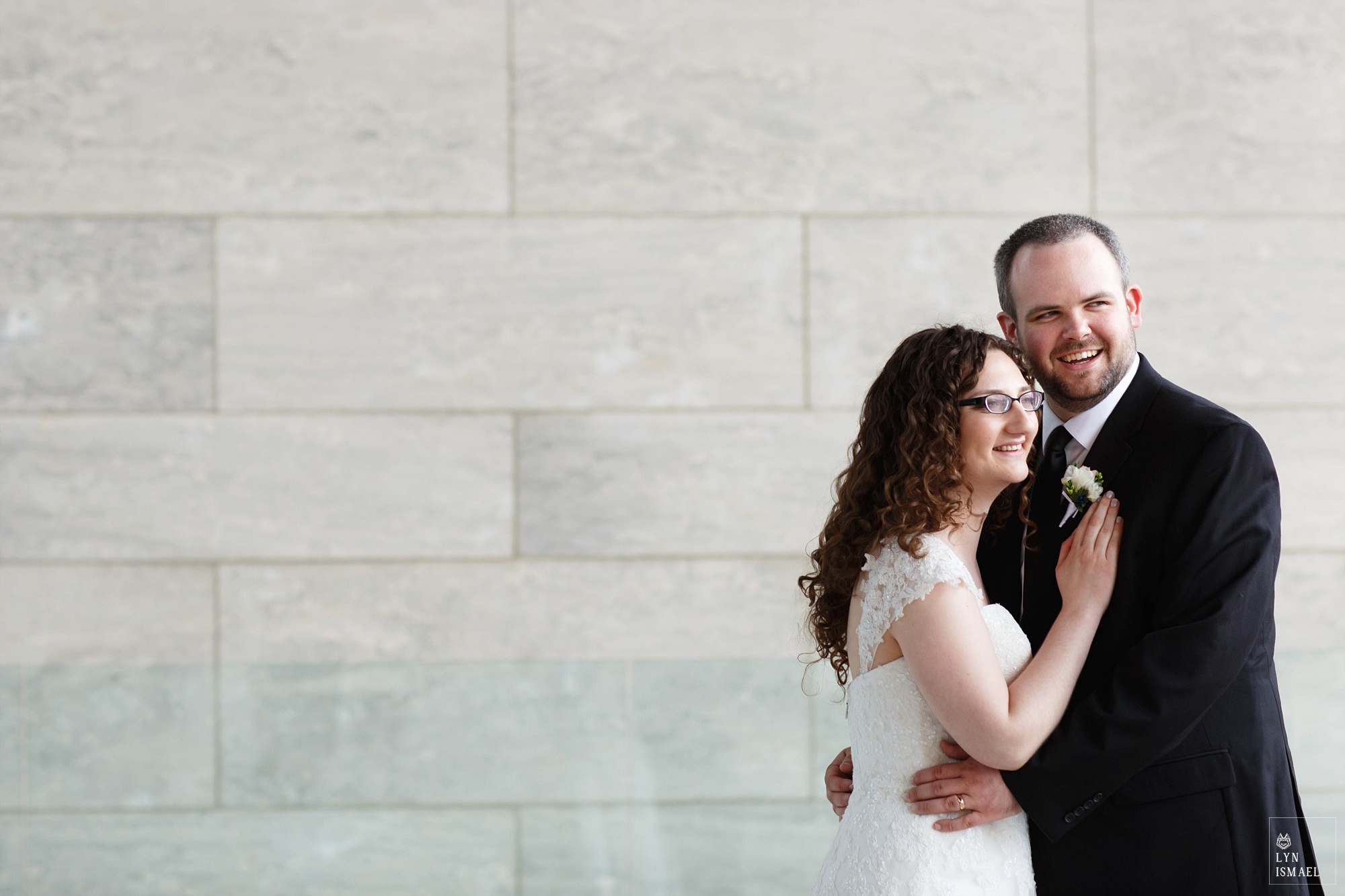 Portrait of a bride and groom who got married in Wellesley, Ontario.